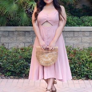 Soncy Cut it Out Sleeveless Dress 1X Pink